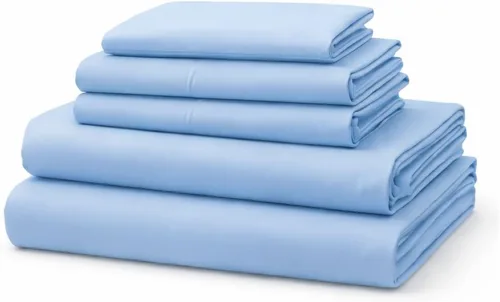 Vista 23 de Mattress-Homes Juego de sábanas tamaño Queen de 6 piezas, colección Hotel Luxury, 100% algodón egipcio, sábana bajera ajustable de 18 pulgadas