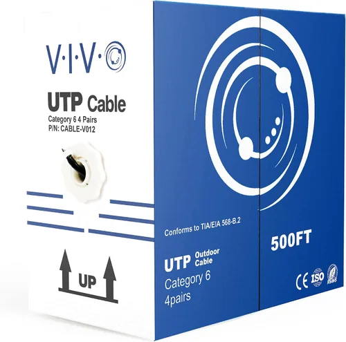 Vista 11 de VIVO - Cable Ethernet Cat6 a granel de 1,000 pies, entierro directo al aire