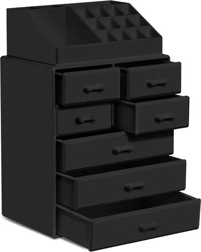 Vista 8 de Sorbus Organizador de Maquillaje, Soporte para Brochas y Cajones de Almacenamiento de Maquillaje - Organizador de Maquillaje Acrílico para Tocador