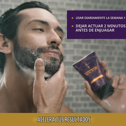Vista 5 de Just for Men Control GX + THK - Jabón de barba engrosante con reducción de canas, queratina alfa ayuda al crecimiento de la barba, espesa el cabello