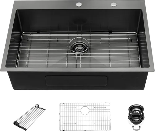 Vista 14 de Fregadero de cocina para exteriores 15 x 15 pulgadas, fregadero de bar de 15 x 15 pulgadas, fregaderos de cocina de acero inoxidable de calibre 16