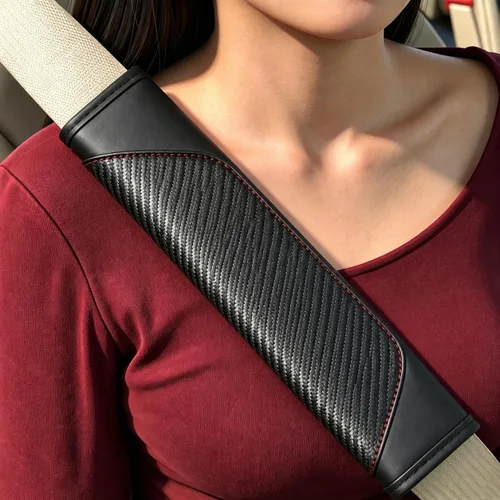 Vista 11 de Almohadillas para cinturón de seguridad, fundas de cuero para cinturón de seguridad, cojín de conducción más cómodo, ayuda a proteger tu cuello