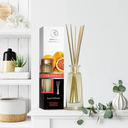 Vista 6 de AROMATIKA - Difusor de varillas de pomelo con aceite de pomelo, 3.5 onzas líquidas, juego de 9 piezas, difusor perfumado de varillas de aroma