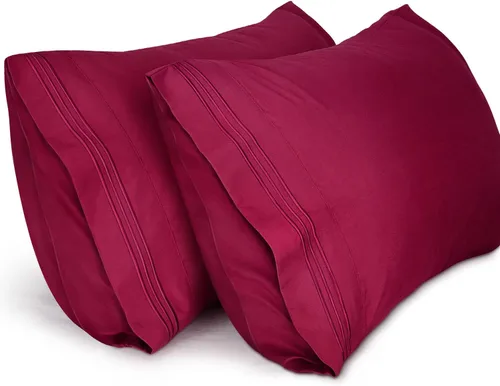 Vista 13 de Lirex Fundas de almohada (paquete de 2), fundas de almohada de microfibra cepillada suave de 1800 hilos, lavables a máquina, sin arrugas, Beige