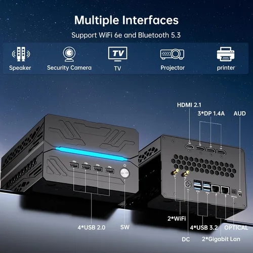 Vista 6 de msecore Mini PC - Core i9-14900F, 32GB RAM, 1T SSD, RTX 5060 8GB