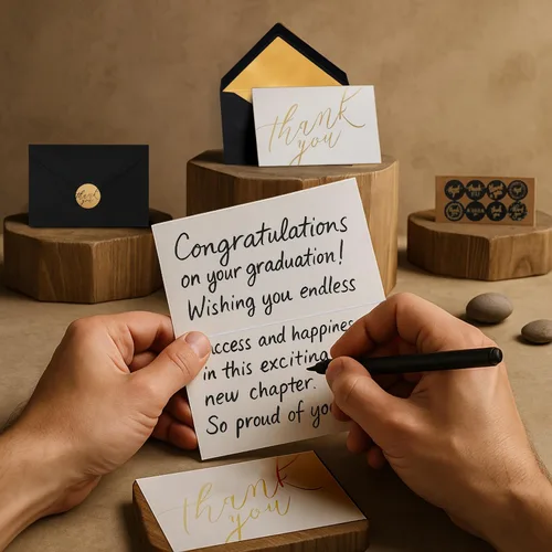 Vista 4 de Tarjetas de agradecimiento con sobres y calcomanías, 40 tarjetas de notas en blanco de 4 x 6 pulgadas, juego a granel para pequeñas empresas, bodas