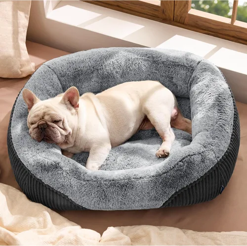 Vista 8 de Bedsure Cama Lavable para Perro Tamaño Pequeño Mediano - Cama Rectangular Esponjosa de Felpa para Mascotas Cama para Cachorro, Cómoda Pana de Forro