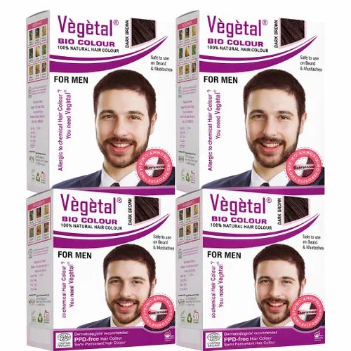 Vista 7 de Vegetal Bio Colour - Experimenta el tinte de cabello castaño oscuro para hombres, sin amoníaco, libre de PPD, 100% orgánico y herbales, tinte