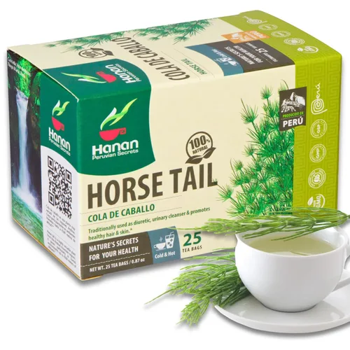 Vista 7 de Hanan Té de cola de caballo (Cola de Caballo) - 50 bolsitas de té de cola de caballo totalmente natural de Perú también conocido como Shavegrass
