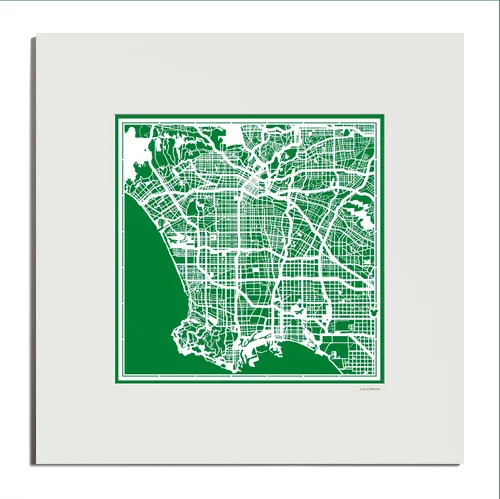 Vista 94 de O3 Design Studio San Diego, CA Paper Cut Map Matted Grey 20x20 in Paper Art