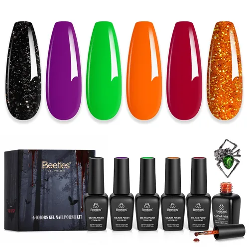 Vista 20 de Beetles - Juego de esmaltes de uñas de gel azul, 6 colores A - Azul Bubble Splash