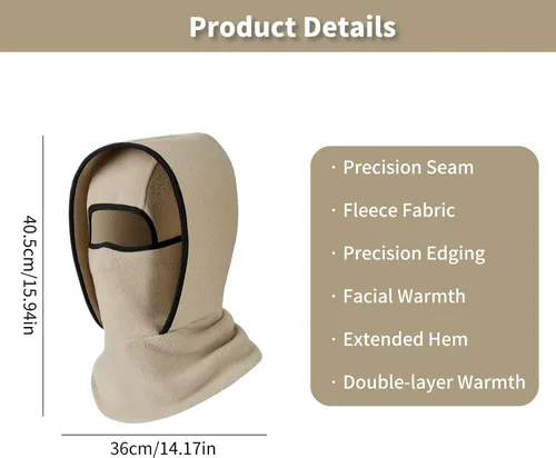 Vista 6 de Pasamontañas de esquí, máscara facial de invierno para hombres y mujeres, equipo de clima frío al aire libre para esquí, motocicleta, caza