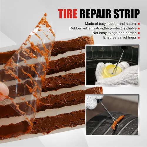 Vista 4 de AWELCRAFT Kit económico de reparación de neumáticos para fijar pinchazos y tapar planos, paquete de 10 piezas, ideal para automóviles, camiones