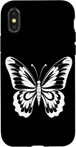 Vista 5 de Funda gráfica de mariposa blanca y negra para iPhone 16