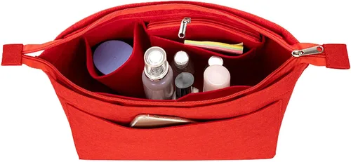 Vista 6 de Lckaey Organizador de inserción de bolso para Neverfull pm Shaper bolso organizador kit inserto 1070Claret-S