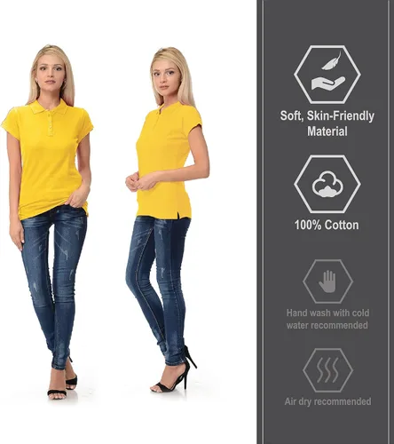 Vista 5 de FRESH TEE Polo de manga corta 100% algodón ajustado para mujer