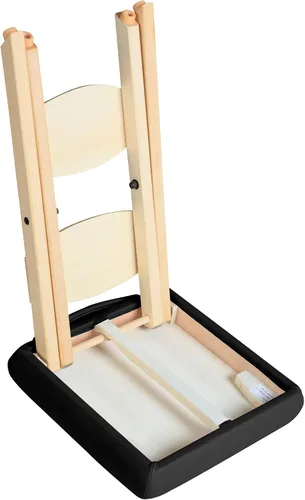 Vista 4 de Mt Massage Tables Taburete plegable práctico de madera ligero del tatuaje del taburete plegable del masaje del taburete, negro