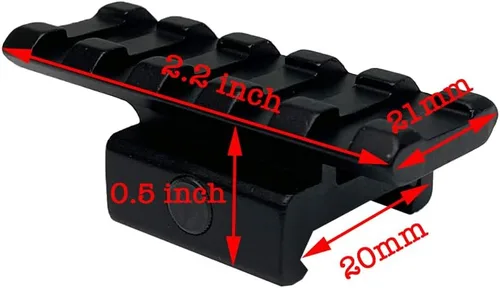 Vista 2 de FSI 1"/0.83"/0.5" Montaje en elevador 5 ranuras transparente Weaver/Picatinny Rail Mount