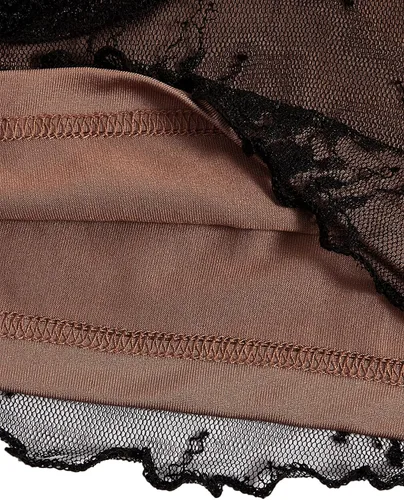 Vista 6 de SweatyRocks Camiseta corta de encaje con tirantes delgados para mujer, de punto acanalado, ajustada, cuello en V, camiseta sin mangas