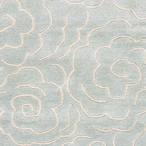 Vista 4 de SAFAVIEH Soho Collection SOH812B - Alfombra decorativa suave de lana y viscosa de 2 x 3 pies, hecha a mano, color azul claro y marfil