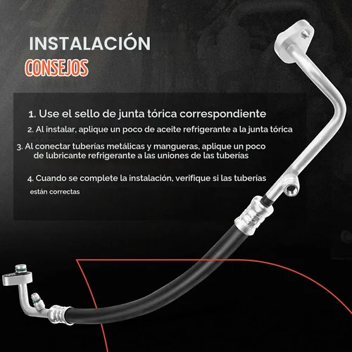 Vista 6 de A-Premium - Conjunto de manguera de línea de descarga A/C compatible con Honda para Civic 2006-2011 1.8L, alta presión, compresor a condensador