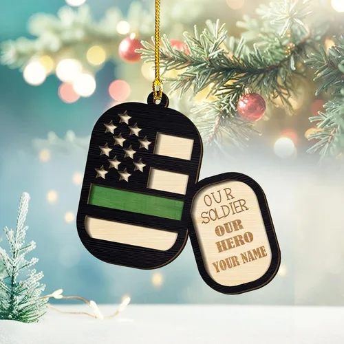 Vista 27 de Adornos de Navidad del ejército estadounidense, adorno de veterano para hombres y mujeres, adornos patrióticos para decoración de árbol de Navidad