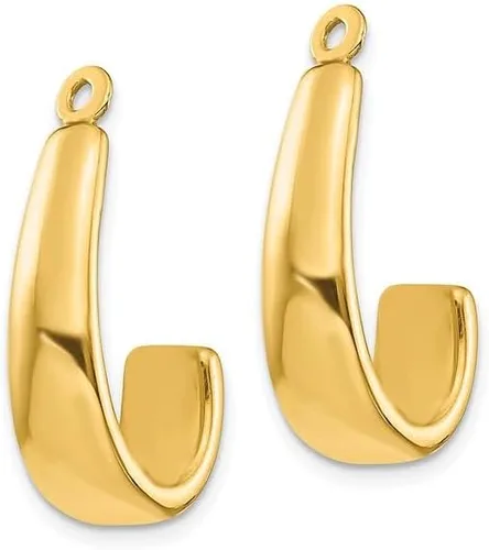 Vista 2 de Pendientes de aro J de oro amarillo de 14 quilates