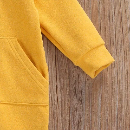 Vista 6 de FYBITBO Mameluco con capucha y cremallera para bebés, niños y niñas, mameluco de manga larga para otoño e invierno, ropa cálida