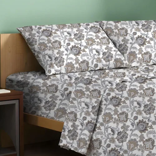 Vista 28 de TEXAS LINEN CO. Paquete de 2 juegos de sábanas de percal de algodón 100% orgánico, suaves, transpirables y refrescantes, con esquinas profundas