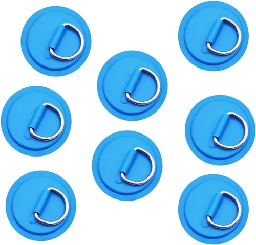 Vista 8 de JuneKooler - 8 piezas de anillos en D de acero inoxidable para barco inflable, parche de anillo en D de sup, parche de anillo D para kayak, parche