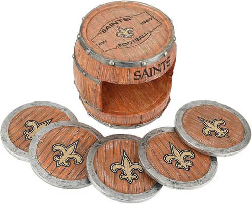 Vista 17 de FOCO NFL Team Logo 5-Pack Barrel Beverage Drink Coaster Set