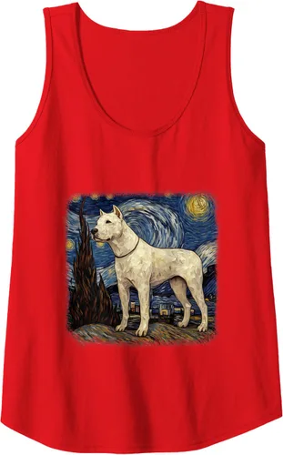 Vista 14 de Van gogh Dogo Argentino in starry night Tank Top