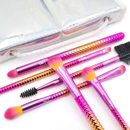 Vista 4 de MODA Prismatic Sunset - Juego de brochas de maquillaje de ojos hermosos, 7 piezas, vegano