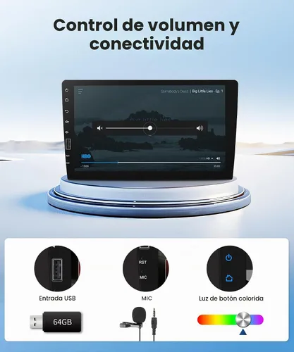 Vista 7 de Estéreo inalámbrico de un solo DIN con CarPlay y Android Auto, pantalla táctil IPS de 23 cm, radio Bluetooth AM/FM de Upriding con cámara