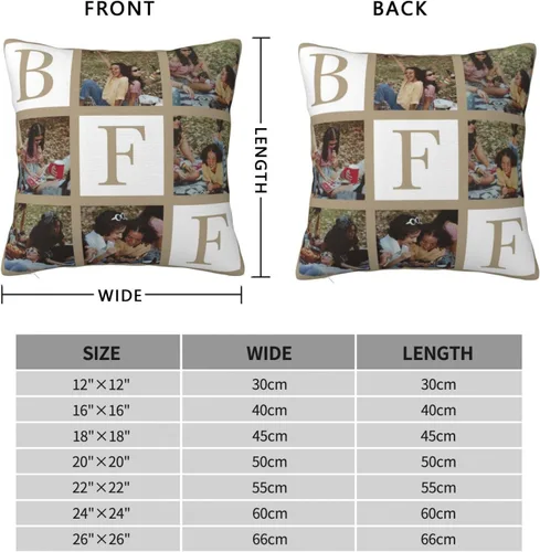 Vista 4 de Funda de almohada personalizada para regalos, funda de almohada personalizada con fotos, fundas de cojín para fotos, regalos personalizados