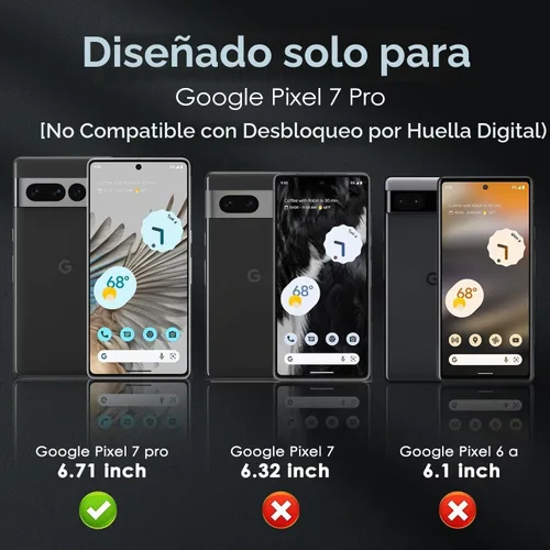 Vista 2 de YWXTW [Paquete de 2] Protector de pantalla de privacidad para Google Pixel 7 Pro, película de vidrio templado antiespía de dureza 9H, HD