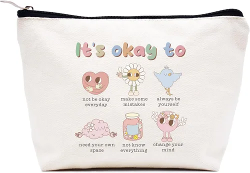 Vista 176 de LIBIHUA Bolsa de maquillaje para mujer, bolsa de cosméticos regalos para ella, bolsa de viaje femenina, Beige, 1 en mi era de Lacrosse Mom