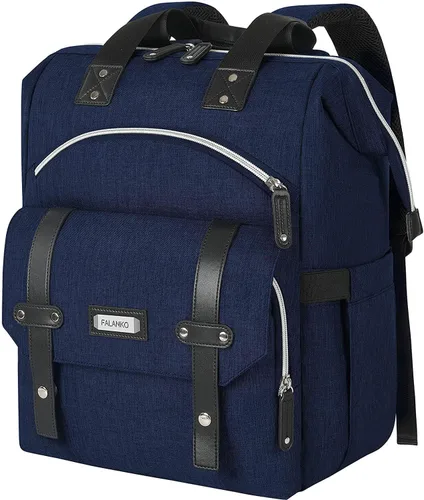 Vista 9 de Mochila para portátil para mujer, para trabajo de doctoras, profesoras, enfermeras, de 15.6 pulgadas, mochila universitaria de apertura amplia