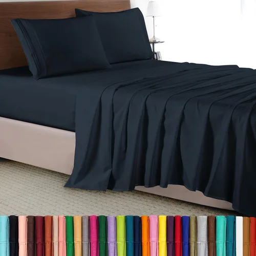 Vista 57 de Elegant Comfort - Juego de sábanas de lujo de 4 piezas - Ropa de cama de lujo de 1500 hilos, calidad de hotel prémium, microfibra, resistente a