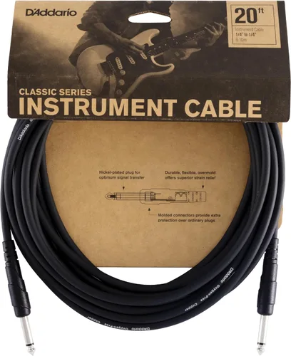 Vista 9 de D'Addario Cable para Guitarra - Cable de Guitarra - 1/4 Pulgada Macho a Macho - Serie Classic - 10 Pies/3.05 Metros - Extremo Recto/Ángulo Derecho