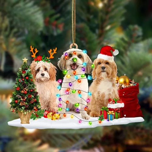Vista 21 de Nazenti Adorno de Navidad personalizado con amigos Affenpinscher – Adorno de perro personalizado para amantes de las mascotas, acrílico plano