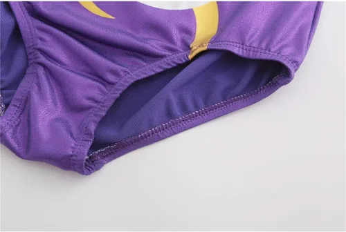 Vista 7 de Leotardos de gimnasia de manga larga para niñas, diseño de remolino dorado brillante
