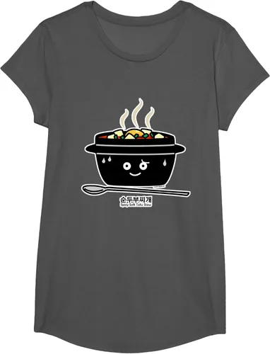 Vista 34 de Sopa coreana de guiso de tofu suave picante Sundubu jjigae huevo caliente, gris, S Negro