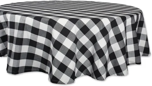 Vista 32 de DII Buffalo Check Collection, mantel clásico de granja, 52 x 52 pulgadas, color verde antiguo