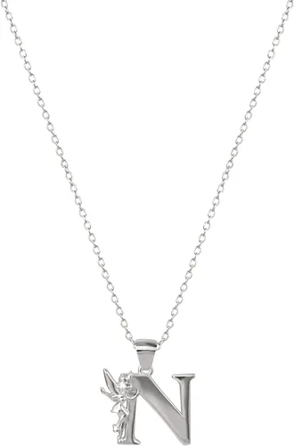 Vista 3 de Disney Collar con colgante de plata con inicial Tinkerbell
