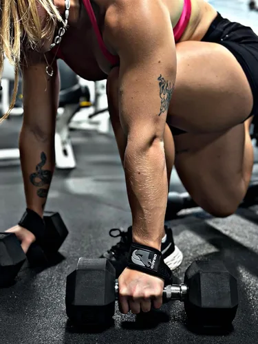 Vista 8 de Correas de muñeca de levantamiento – Neopreno acolchado para levantamiento de pesas, culturismo, levantamiento de potencia, entrenamiento de fuerza