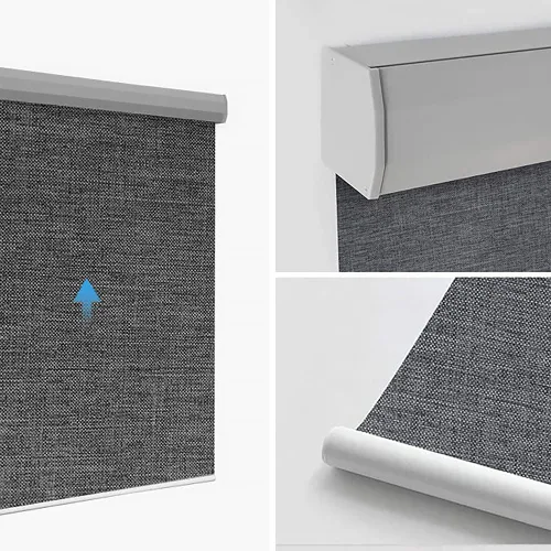 Vista 4 de Persianas enrollables para ventanas, tamaño personalizado, 100 % tela opaca, persianas inteligentes inalámbricas para el hogar, la oficina