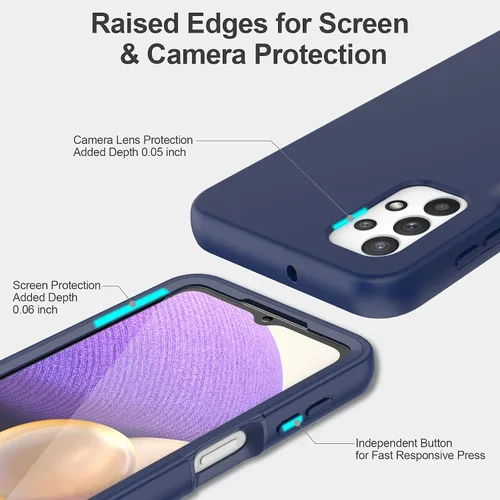 Vista 4 de Funda para Samsung Galaxy A32 5G con protector de pantalla integrado, protección de cuerpo completo a prueba de golpes