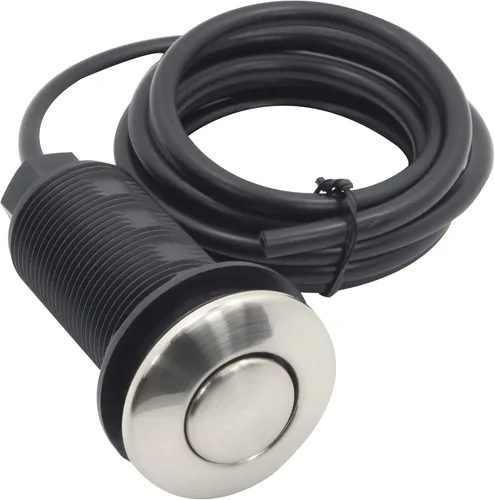 Vista 11 de Botón de interruptor activado por aire con manguera de aire, botón de acero inoxidable cepillado para parte superior del fregadero para desechos