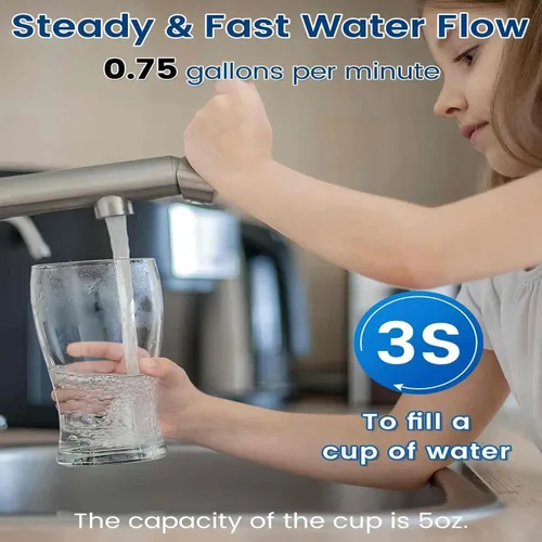 Vista 7 de Vortopt Filtración debajo del fregadero y encimera de 28000 galones, filtro de agua para fregadero de cocina, sistema de filtro para debajo